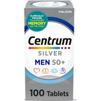 Centrum Silver Men's 50+ Multivitamin with Vitamin D3, B-Vitamins, Zinc for Memory and Cognition - 200 Tablets | Contains Vitamins D3, E, B6, and B12, Gluten Free, Non-GMO Ingredients, GLP-1 Support