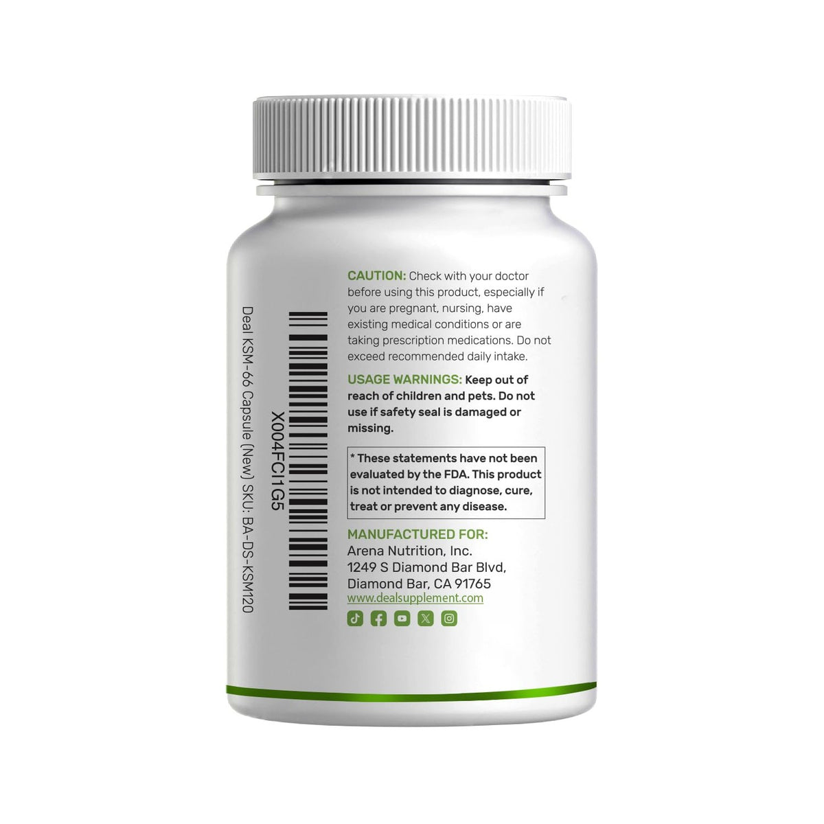KSM 66 Ashwagandha 1,200mg with Black Pepper, 120 Veggie Capsules – Extra Strength Root Extract – High Absorption – Adaptogenic Supplements for Relaxation, Energy, & Brain Health – Non-GMO