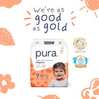 Pura Baby Diapers Size 7 (37+ lbs) 80 Count Sensitive Skin