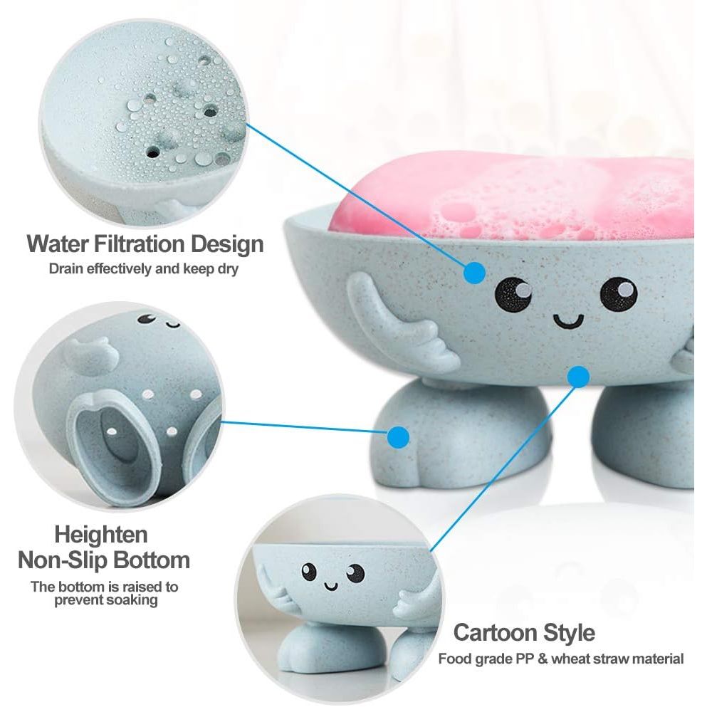 Buy now Soap Holder, Cute Soap Dish for Kids Children, Creative Lovely Bar Soap Tray Counter for Shower Bathroom Kitchen Countertop - Pink at indiglob india