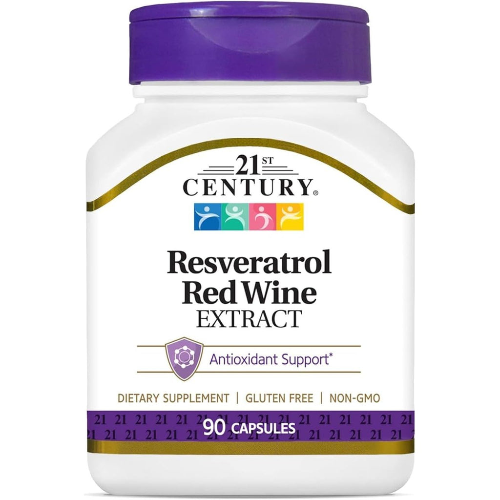 Buy now 21st Century Resveratrol Red Wine Extract Capsules, 90Count at indiglob india