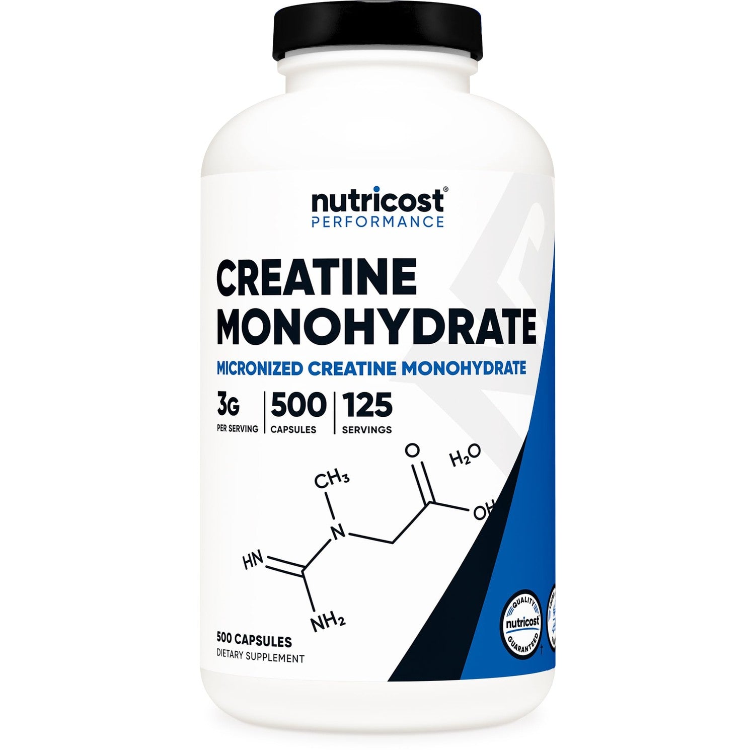 Nutricost Micronized Creatine Monohydrate (3,000mg) 500 Capsules | 125 Servings, 750mg Creatine Per Capsule