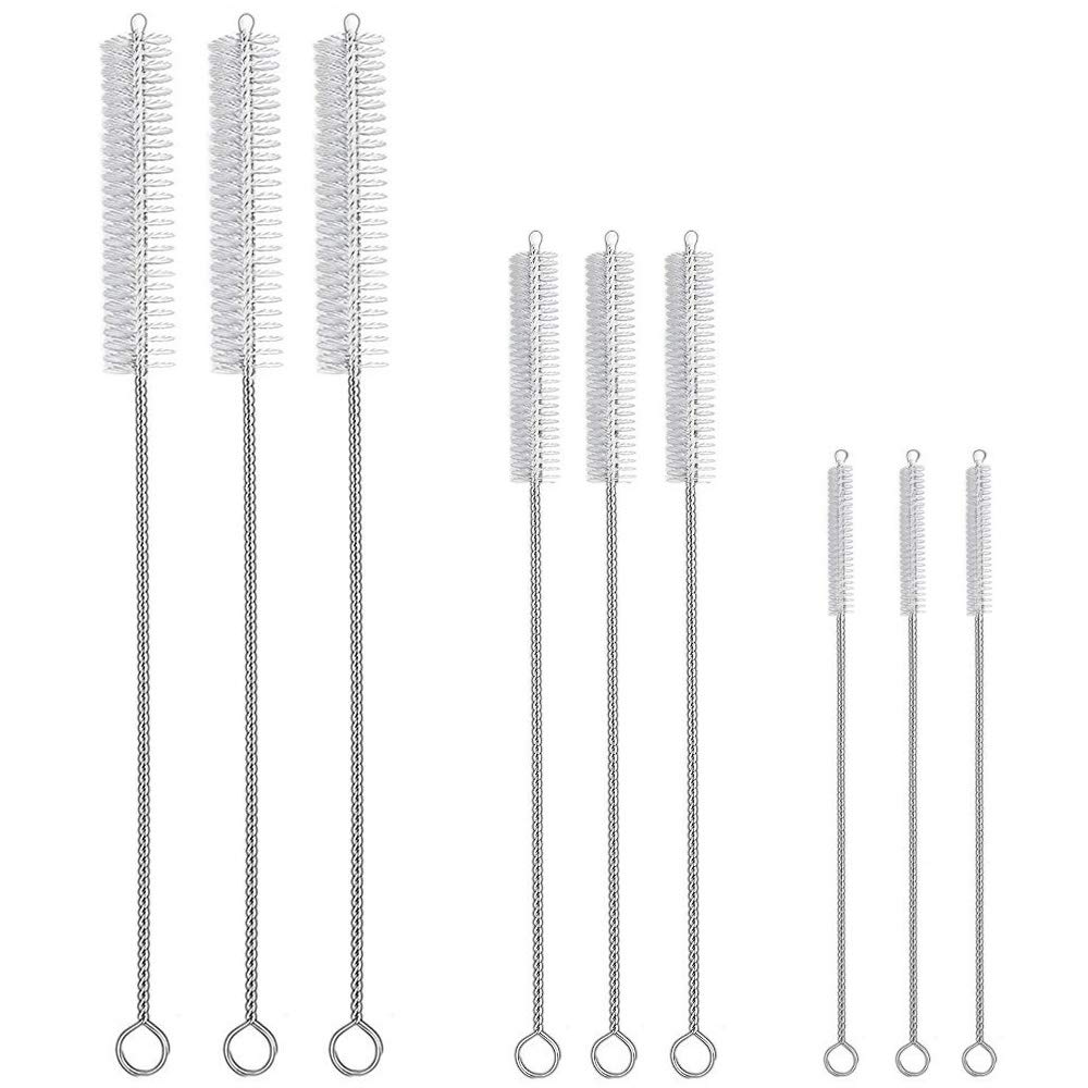 9-Piece Straw Cleaner Brush Kit - for Stanley Mug 40, 30, 20 oz, (3-Size) Extra Long Pipe Cleaners, Straw Cleaning Brush for Tumbler, Sippy Cup, Bottle and Tube