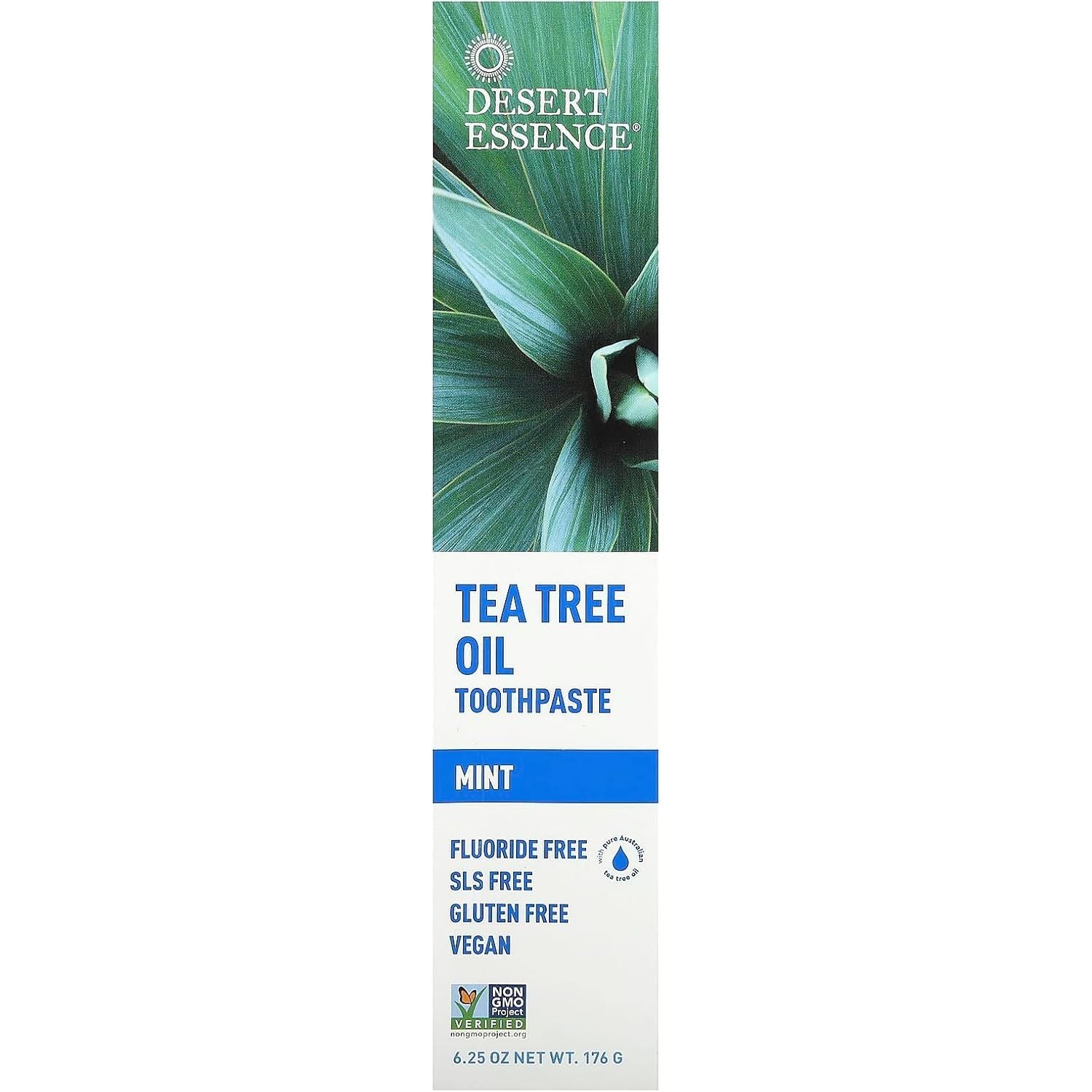 Buy now Desert Essence Tea Tree Oil Toothpaste - Mint - 6.25 Ounce - Refreshing Taste - Deep Cleans Teeth & Gums - Helps Fight Plaque - Sea Salt - Pure Essential Oil - Baking Soda - Promotes Healthy Mouth at indiglob india