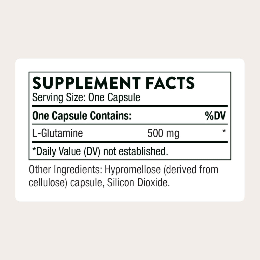 Thorne L-Glutamine, 500 mg per Capsule, Amino Acid Supplement, 90 Capsules | Supports Immune System & GI Health, Promotes Post-Exercise Muscle Cell Repair*, Gluten-Free, NSF Contents Certified