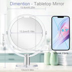 CLSEVXY Vanity Makeup Mirror with Stand, 1X/15X Magnification Double Sided 360 Degree Swivel, Portable Table Desk Counter top Magnifying Mirror, Tabletop Mirror for Bedroom or Dorm Room, 6.25 Inch