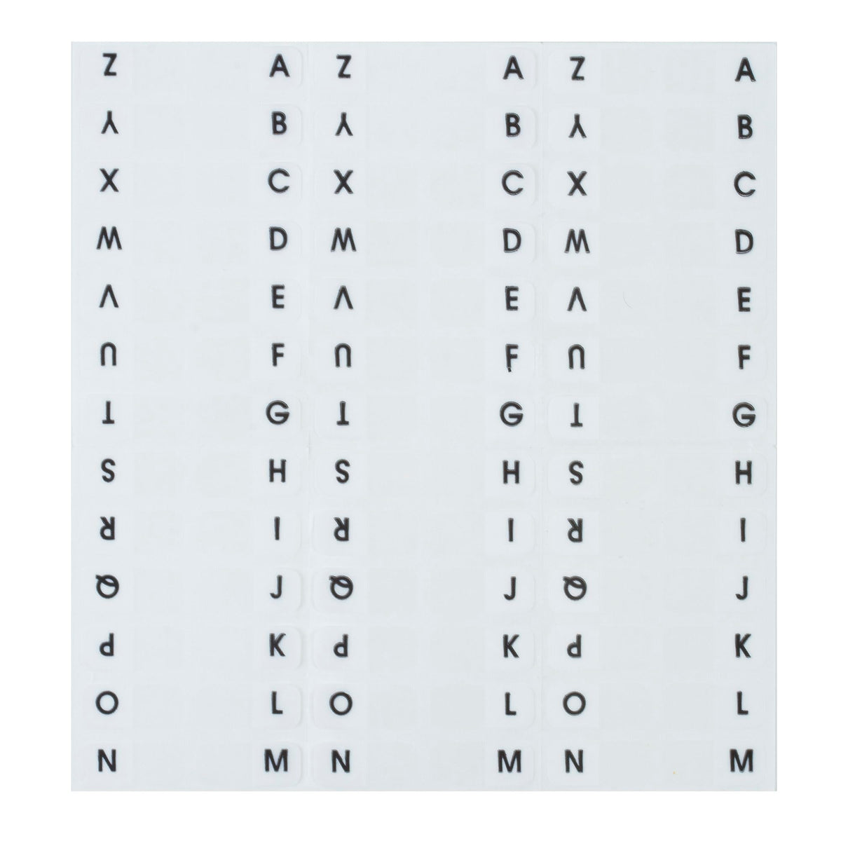 Redi-Tag Alphabetical Tabs, A - Z Pre-Printed Divider Tabs, Permanent Adhesive Index Labels,Divider Labels for School, Home and Office, 7/16" x 1", White, 104 Tabs Per Pack, (B31005)