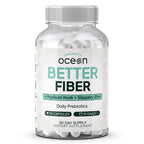 Organics Ocean Better Fiber - Daily Fiber Supplement - Soften Stool for Effortless Bowel Movements - with Psyllium Husk and Slippery Elm - 3 Bottles