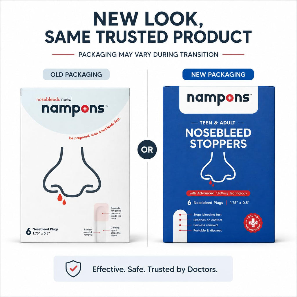 Nampons for Nosebleeds 24 Nose Bleed Stoppers w/Clotting Agent for Adults