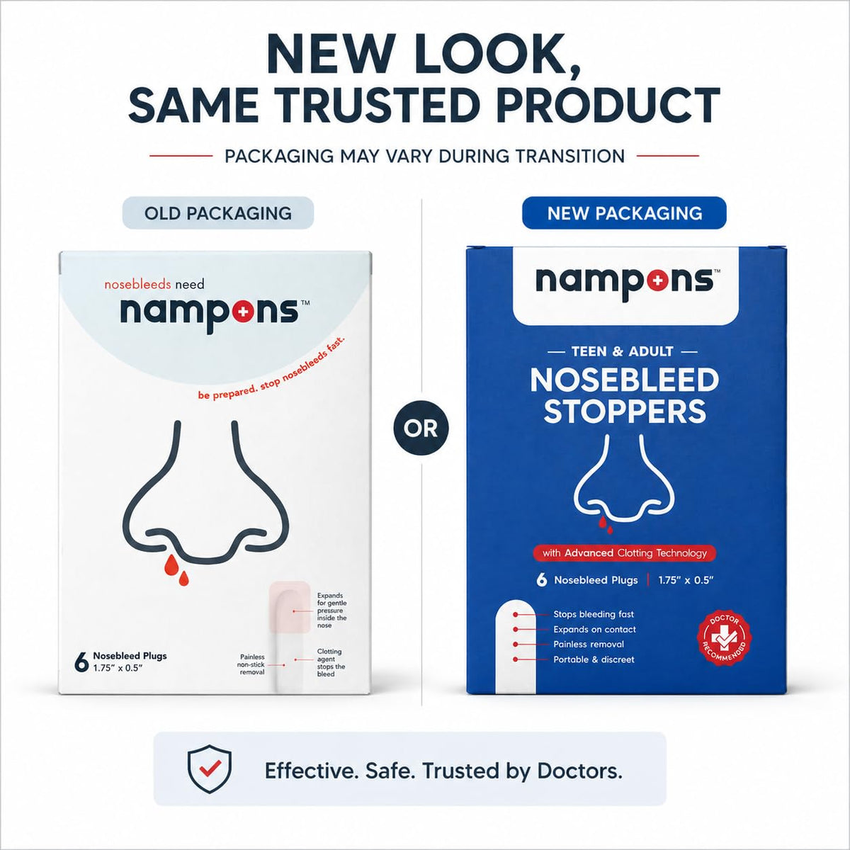 Nampons for Nosebleeds 24 Nose Bleed Stoppers w/Clotting Agent for Adults