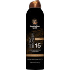 Australian Gold Continuous Spray Sunscreen with Instant Bronzer SPF 30, Immediate Glow & Dries Fast Water Resistant NonGreasy Oxybenzone Free Cruelty Free, Bronzer New, Orange, 6 Oz