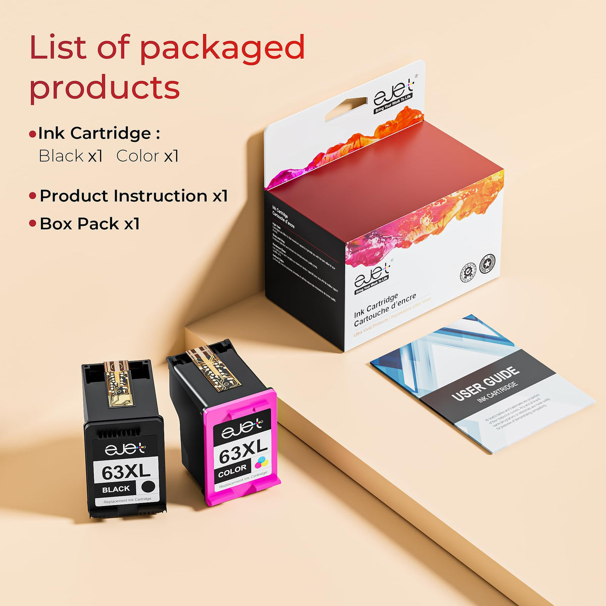 Premium imported HP Ink Cartridge Combo Pack featuring black and color cartridges. Available at Curat Cart.