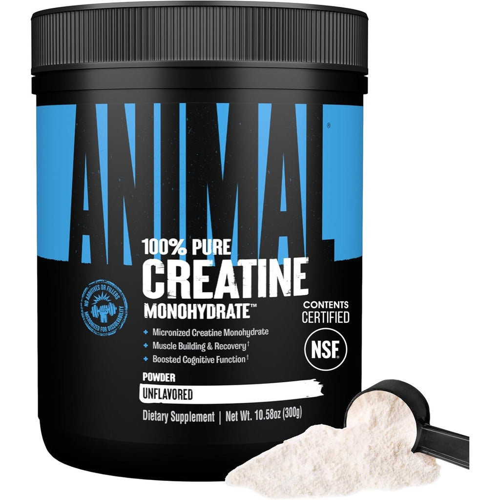 Animal Creatine Monohydrate Powder — Micronized for Muscle Recovery, Cellular Energy, and Daily Wellness — for Men and Women — Unflavored 300g