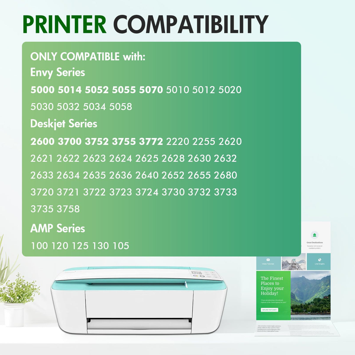 Premium Black Ink Cartridges Combo Pack, 100% Authentic, available in India at Curat Cart. Perfect for Envy, Deskjet, and AMP printers.