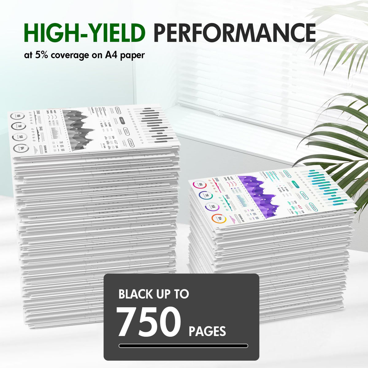 High-quality Black Ink Cartridges Combo Pack ensures high-yield performance, printing up to 750 pages. Available at Curat Cart.
