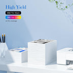 HP 65XL Black Ink Cartridge in official packaging, offering high yield of 450 pages, available at Curat Cart.