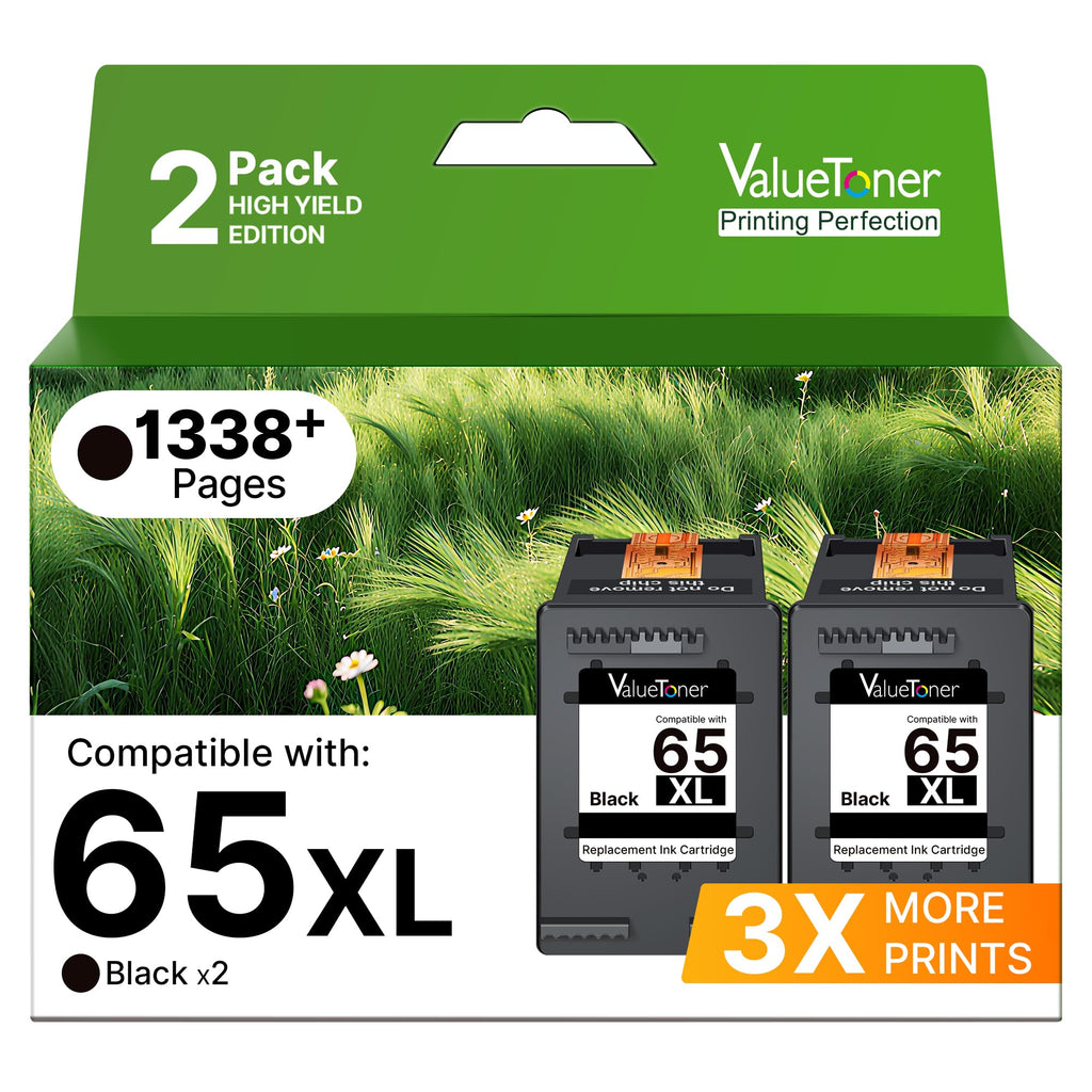Premium imported HP 65XL Black Ink Cartridge pack, offering 1338+ pages for high yield printing. Available at Curat Cart.
