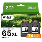 Premium imported HP 65XL Black Ink Cartridge pack, offering 1338+ pages for high yield printing. Available at Curat Cart.