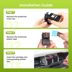 Step-by-step installation guide for HP 65XL Black Ink Cartridge in official packaging. Shop at Curat Cart for premium quality.