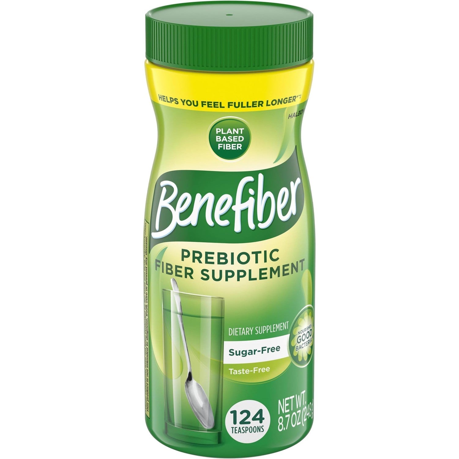 Benefiber Prebiotic Fiber Supplement Powder, Unflavored, 124 Teaspoons | Plant-based Prebiotic Fiber Powder, Sugar-Free, Dissolves Clear and Tasteless, GLP-1 Support for Digestive Health