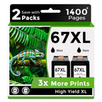 Premium imported HP 67XL Ink Cartridges Black for high yield printing, offering 3x more prints. Available at Curat Cart.