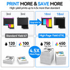 HP 67XL Ink Cartridges Combo Pack in official packaging offers high yield for vibrant prints. Available at Curat Cart.
