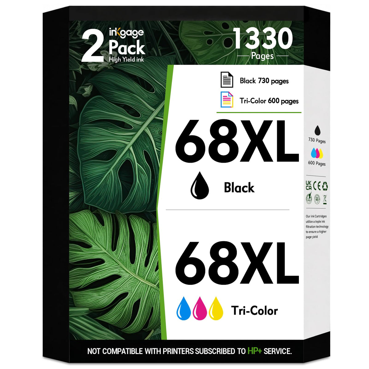 HP 68 High Yield Ink Cartridge offers 1330 pages in black and tri-color. A premium import available at Curat Cart.