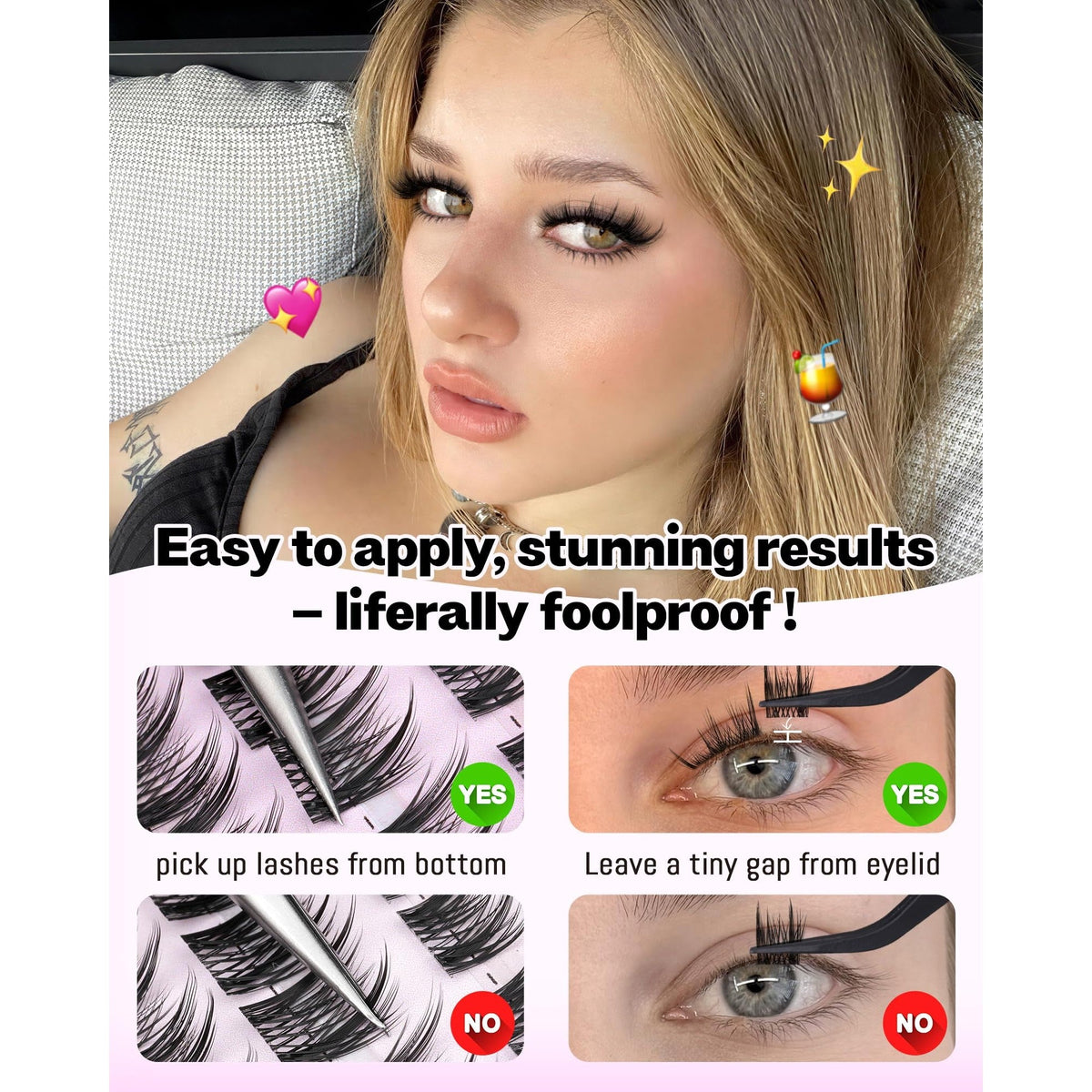Discover Calphdiar Bottom Lash Clusters for captivating fairy-like eyes. Easy to apply with stunning results!