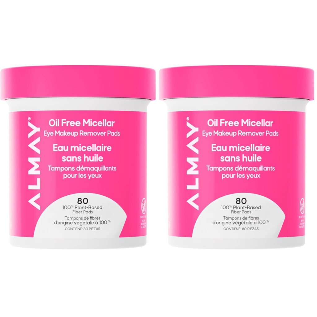 Almay Oil-Free Micellar Eye Makeup Remover Pads, 120 Count | Micellar eye makeup remover pads gently wipe away all traces of eye makeup without leaving behind any greasy residue.