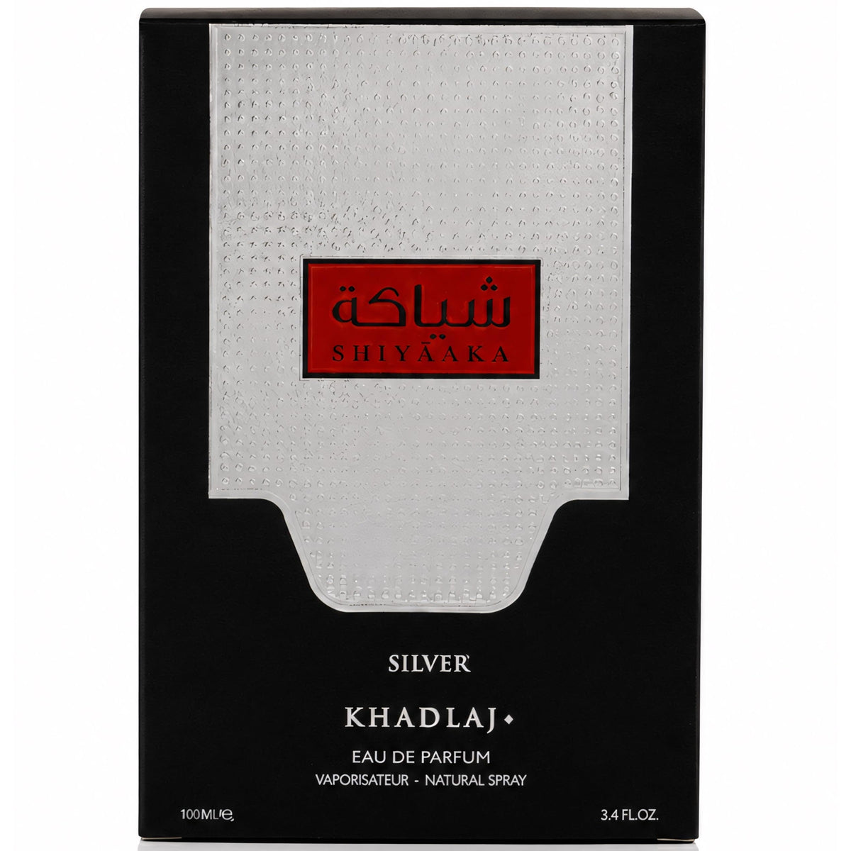 Authentic Khadlaj Shiyaaka Snow, 100ml Eau de Parfum, featuring a citrusy and woody scent in an elegant packaging.