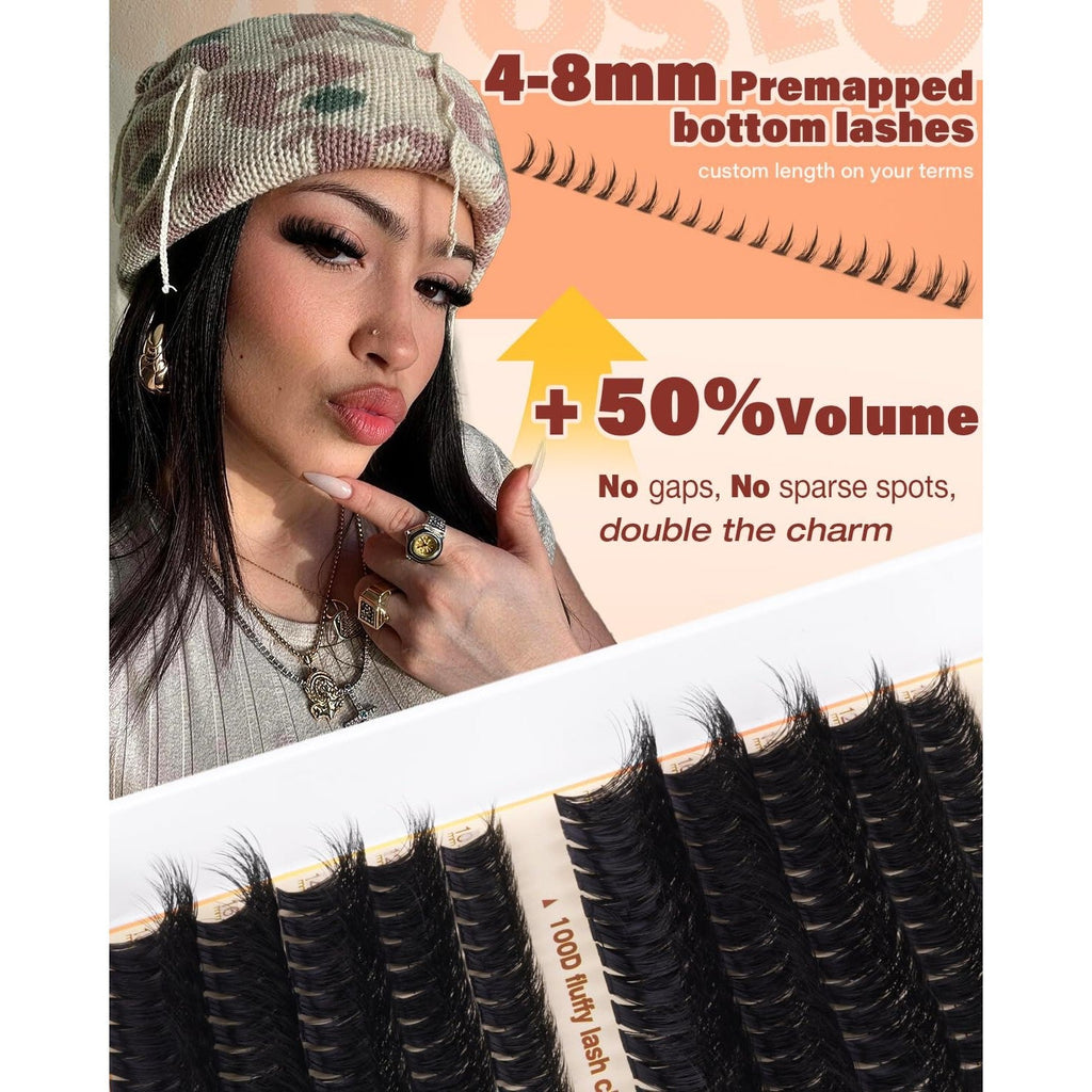 Beautiful lash clusters for 50% more volume, featuring pre-mapped extensions with no gaps. Verified by CuratCart.