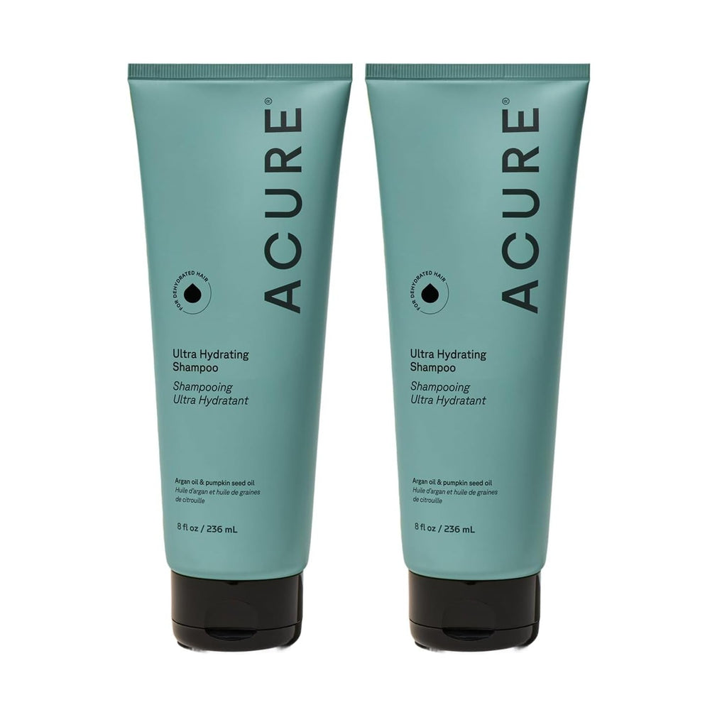 Acure Ultra Hydrating Shampoo and Conditioner Set - 8 fl oz (2 Pack) | Moisturizing Set with Argan Oil for Women & Men with Dry, Damaged, Straight or Curly Hair, 100% Vegan, Paraben & Sulfate Free
