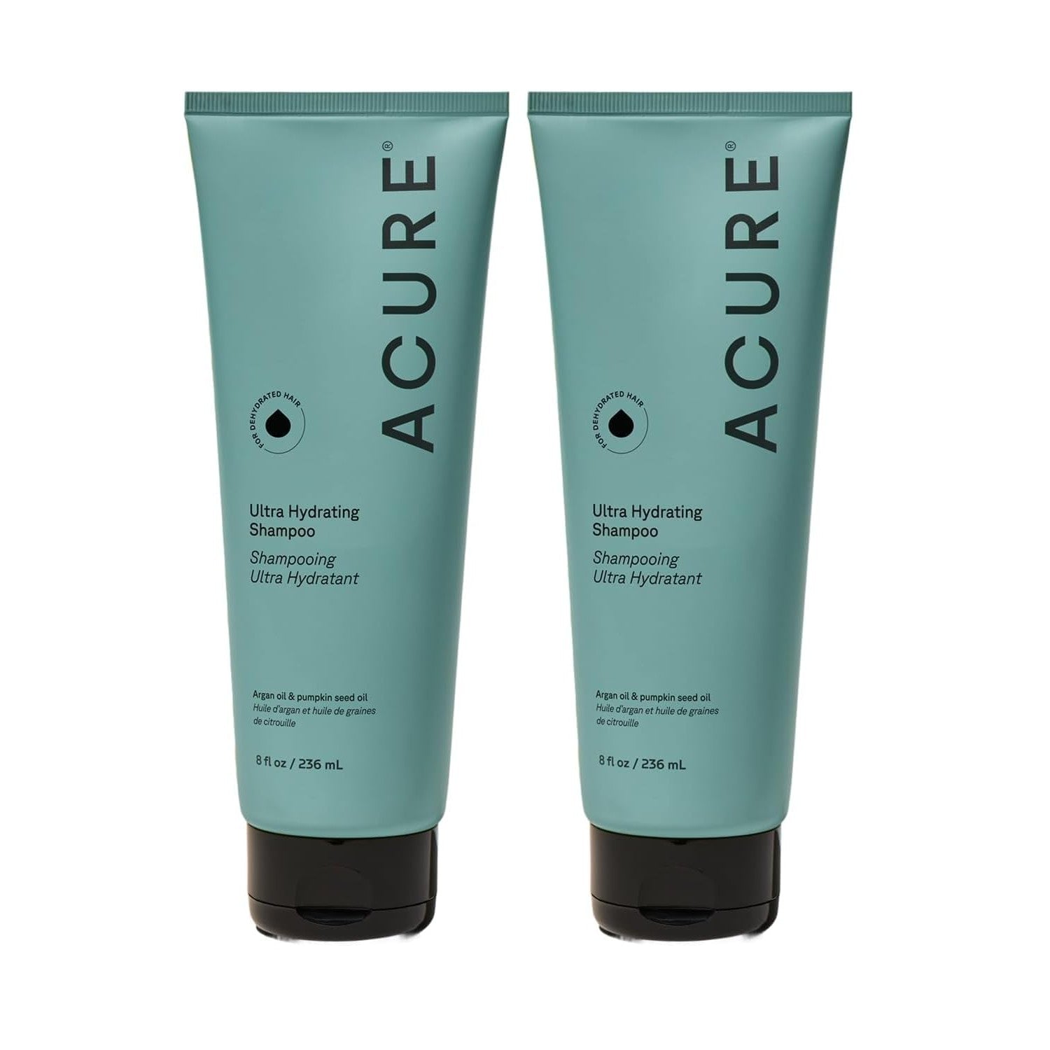 Acure Ultra Hydrating Shampoo and Conditioner Set - 8 fl oz (2 Pack) | Moisturizing Set with Argan Oil for Women & Men with Dry, Damaged, Straight or Curly Hair, 100% Vegan, Paraben & Sulfate Free