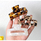 4Pcs Hair Claw Clips, Acetate Hair Banana Barrettes, French Butterfly Jaw | Hair Clips, Mermaid Color Crab Hairpin, Leopard Print Stylish Hair Accessories for Women Girls