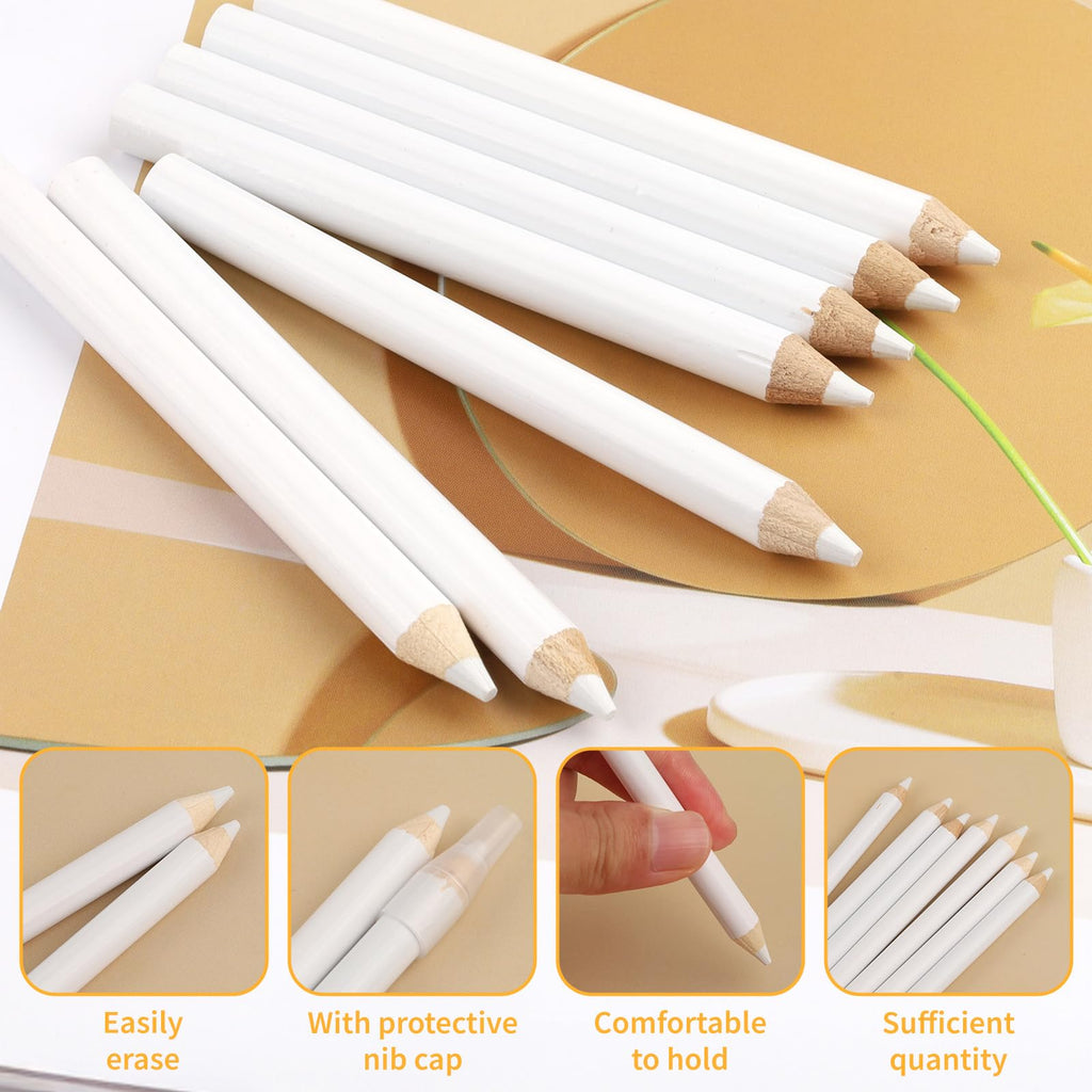 Premium sewing pencils for fabric with protective nib caps, ensuring easy erasure. Available at Curat Cart for precise fabric marking.