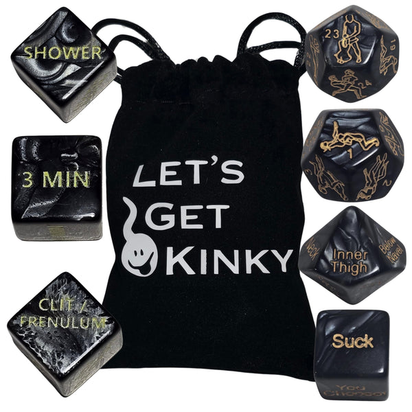 7 Piece Sexy Dice Game for Couples – Fun Sex Die & Date Night Dice with Positions, Actions & Body Parts – Naughty Adult Intimate Gifts for Him & Her – Sexual Couples Dice for Romantic Foreplay Fun
