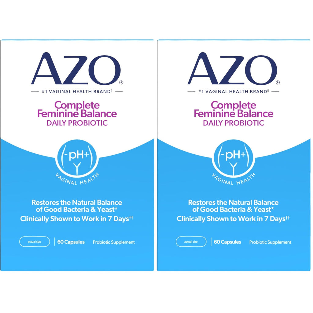AZO Complete Feminine Balance Daily Vaginal Probiotics for Women, 30 Count | Intelliflora Multi-Strain Blend, Supports Vaginal pH and Yeast Balance*, One Capsule Daily, Sugar Free, Safe During Pregnancy