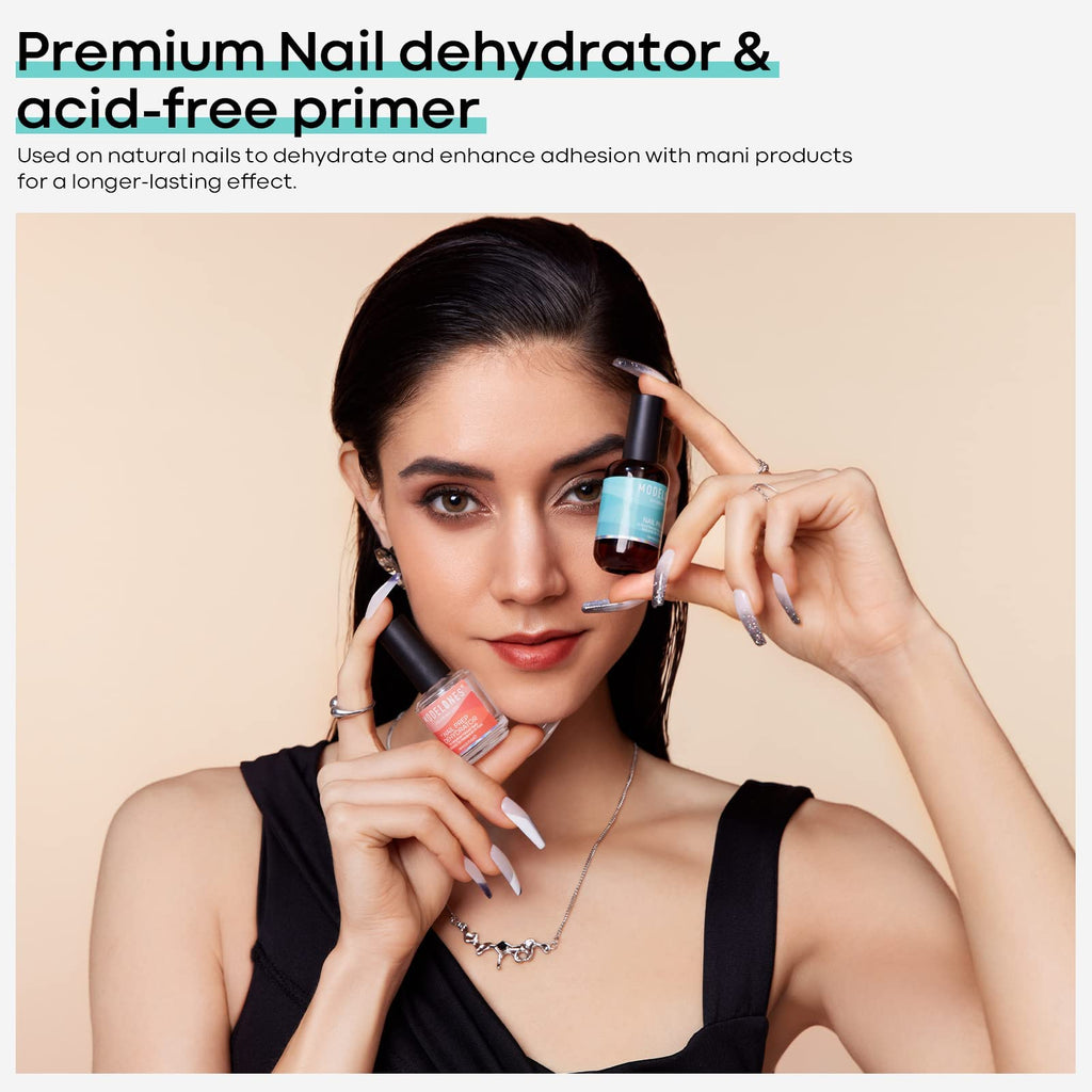 Buy now modelones 15 ml Nail Dehydrator and Primer, Acid Free Base Coat Natural Prep Dehydrate & Bond Primer Kit, Hema-Free Acrylic Nail Supplies at indiglob india