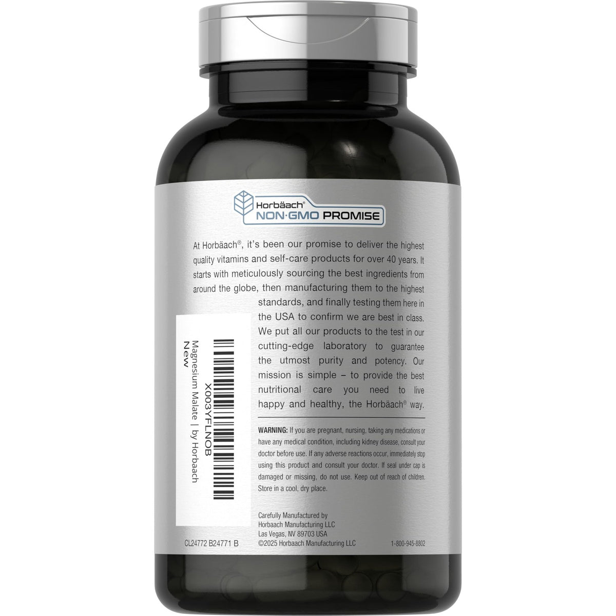 Horbäach Magnesium Malate | 1800mg | 250 Caplets