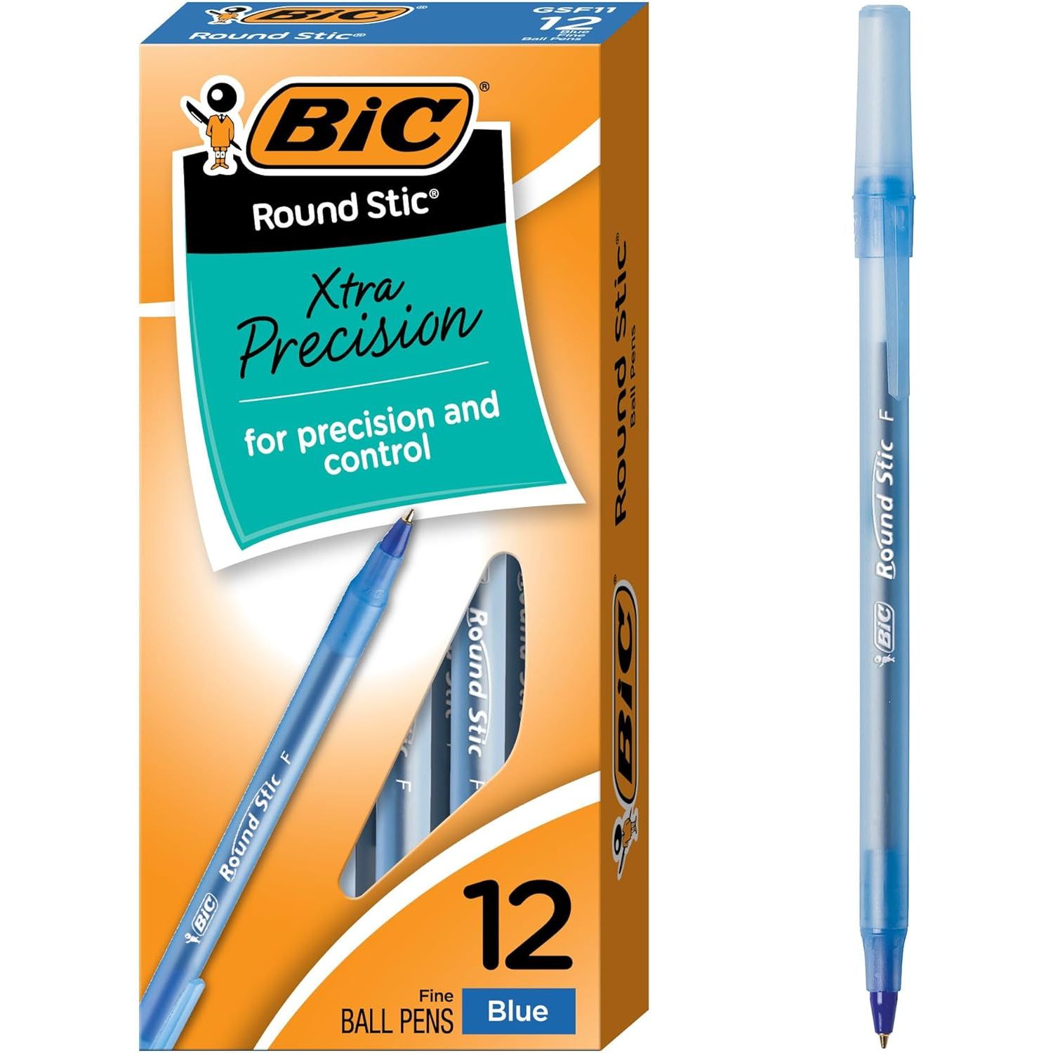 Buy now BIC Round Stic Xtra Life Ballpoint Pen, Ultra Long Lasting and Consistent Ink Flow, 60-Count in Black Ink 12 Count (Pack of 1) Fine Tip Blue Ink at indiglob india