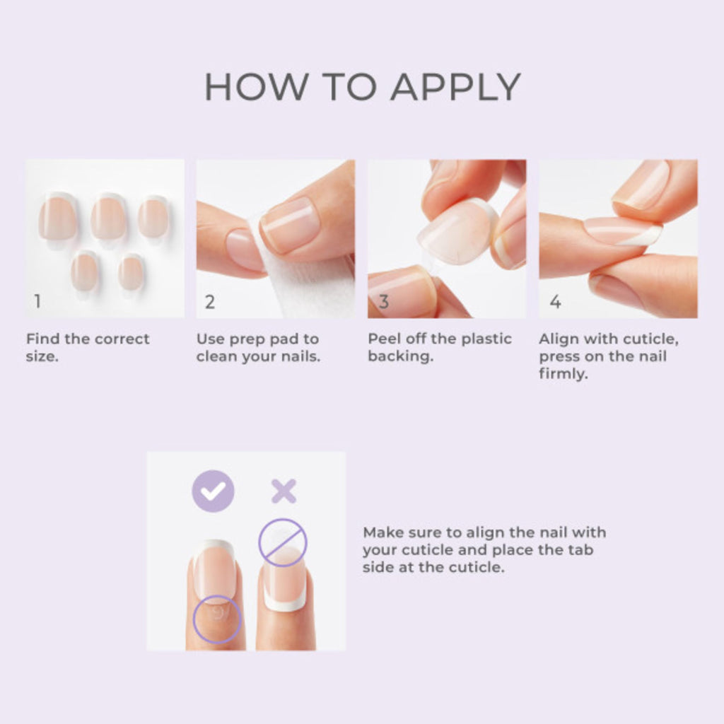 Kiss Impress No Glue Mani Press On Nails, Model, Classic French Manicure Kit, 30 Light Neutral + White Tip, Short Squoval, With IMPROVED Adhesive, Includes Prep Pad, Manicure Stick & Mini File