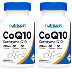 Nutricost CoQ10 200mg, 60 Vegetarian Capsules, 60 Servings, Vegetarian | High Absorption, GMO-Free, Coenzyme Q10