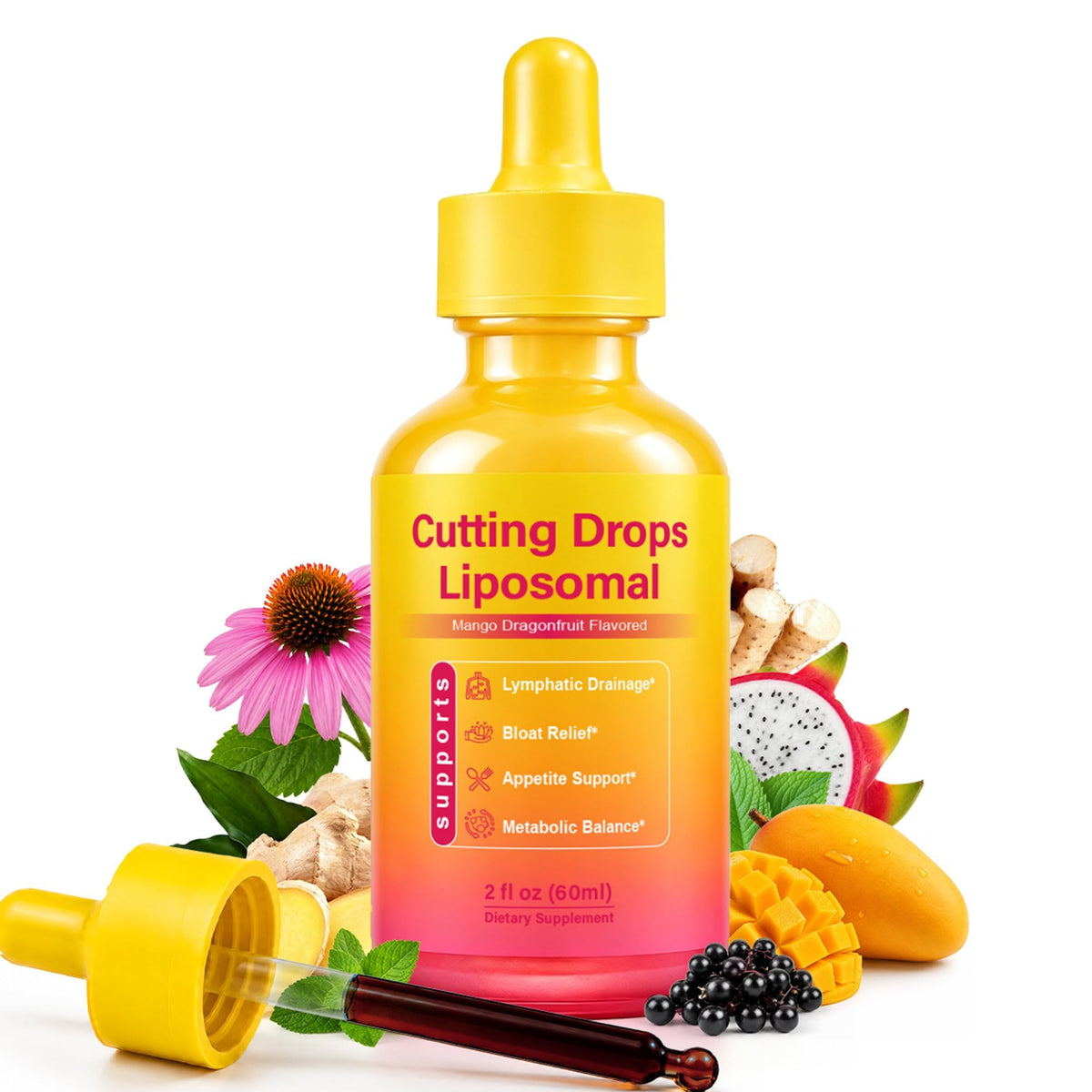 Cutting Drops - Lymphatic Drainage Drops for Bloat Relief & De-Puff Support