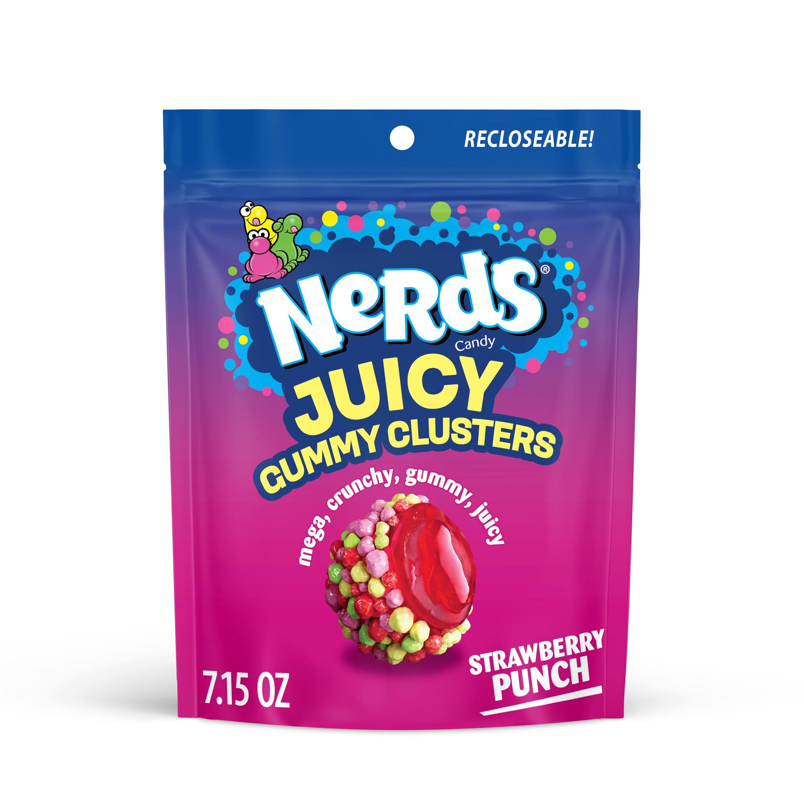 Buy now NERDS Gummy Clusters Candy, Rainbow, Crunchy and Gummy, 8 oz Strawberry Punch 7.15 oz (Pack of 1) at indiglob india