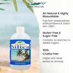 Eidon Ionic Minerals - Liquid Silica Mineral Concentrate - 18 oz | Silica Supplement for Hair, Skin & Nails, Drops to Support Collagen Production & Hair Loss for Women & Men, Manage Calcium