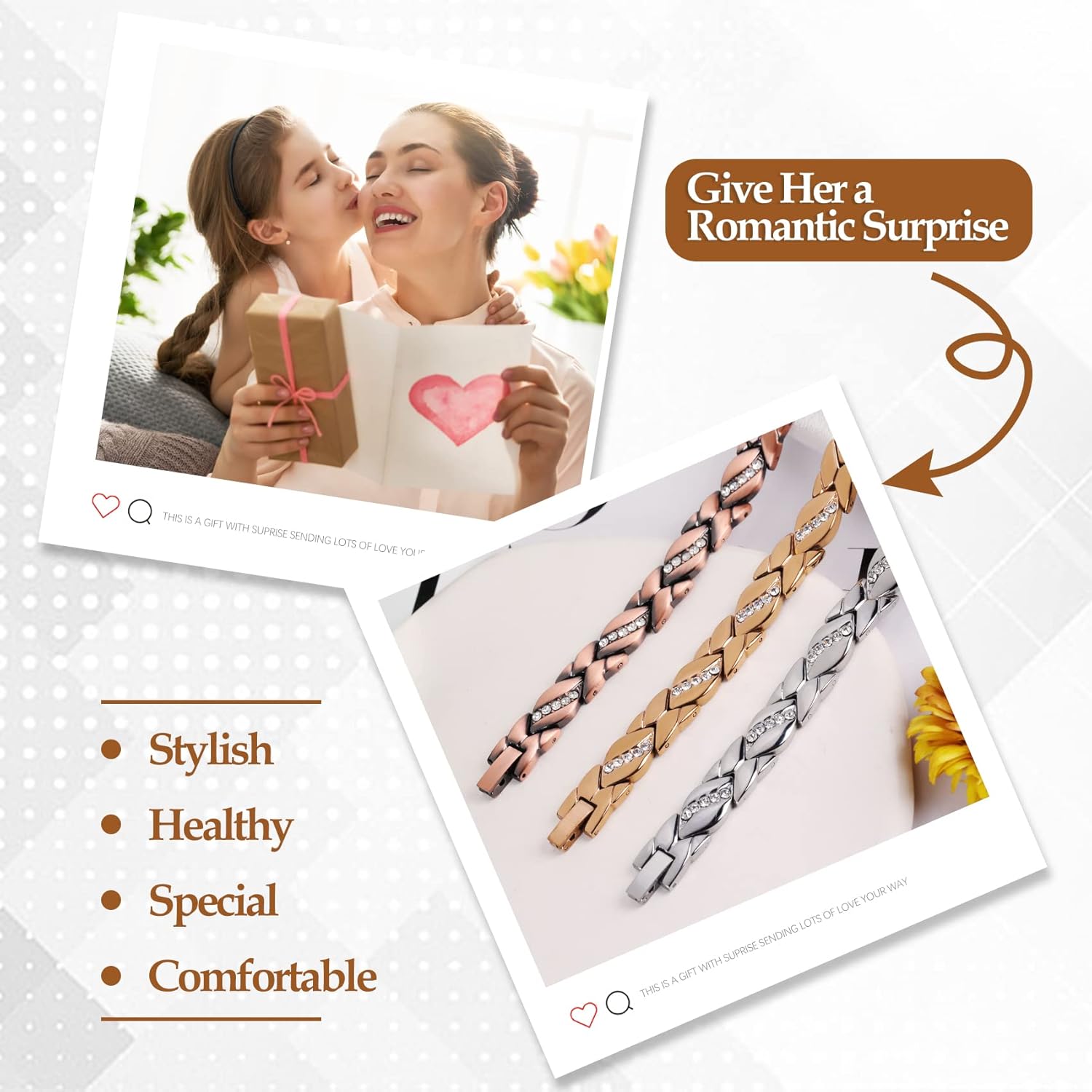 Buy now Jecanori Pure Copper Bracelets for Women,Ultra Magnetic Bracelets for Women with 3500 Gauss Magnets,Crystal Valentine's Day Jewelry Gift, Sizing Tool at indiglob india