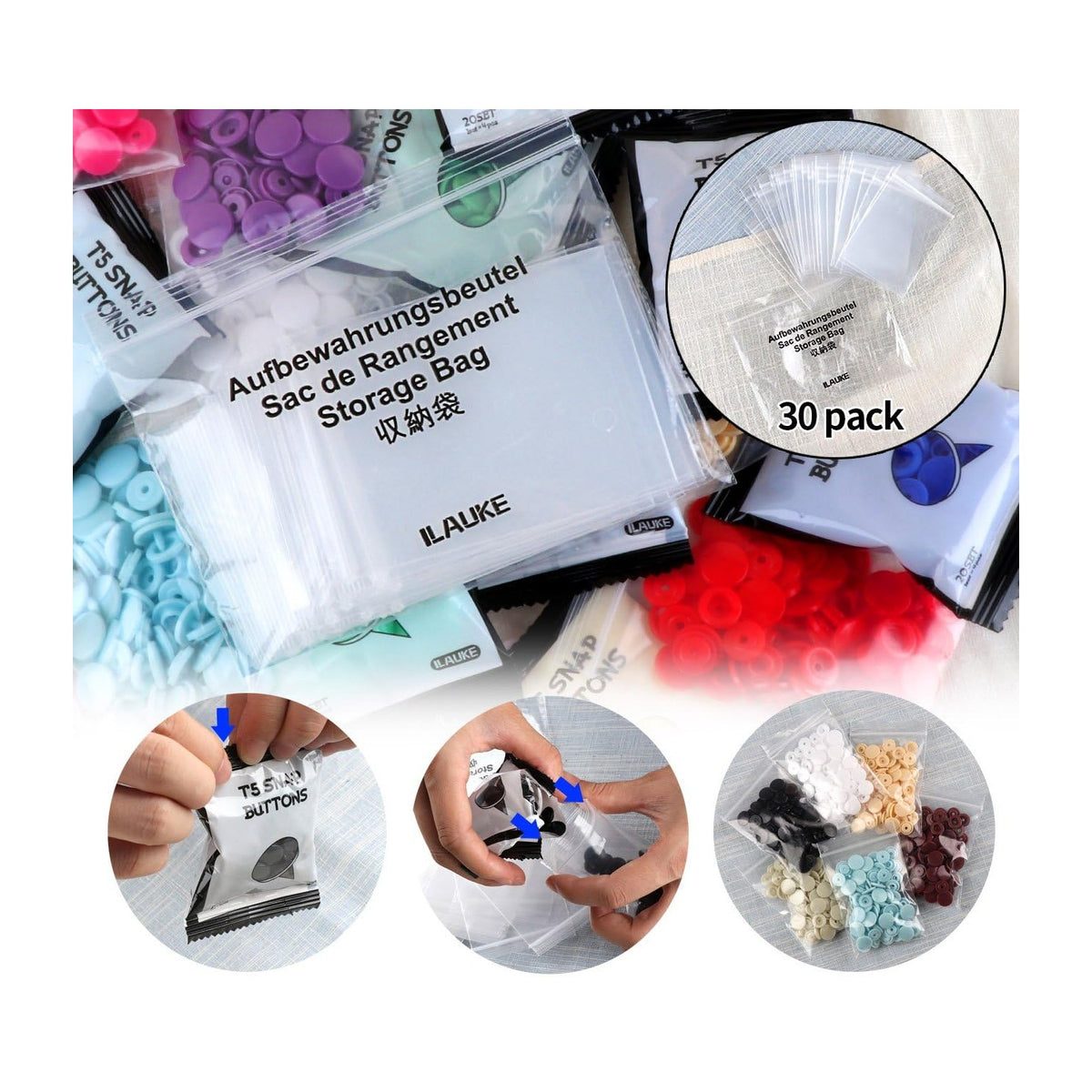 ilauke 400 Sets Snap Buttons with Snap Pliers, Snap Kit for Clothes Sewing