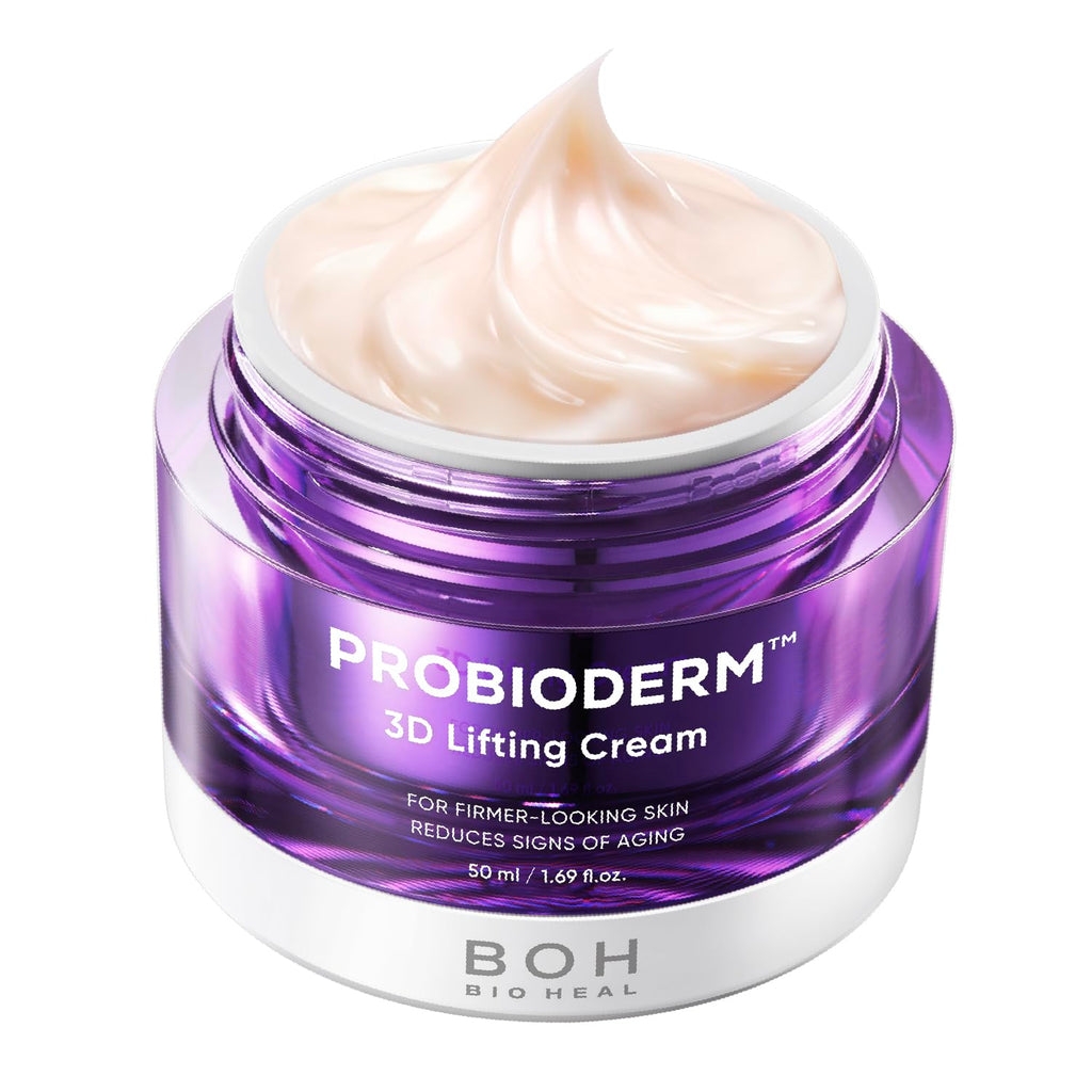 [Cardi B's Pick] BIOHEAL BOH Probioderm 3D Lifting Cream 1.7 fl oz - Advanced Korean Facial Night Cream with 17-Peptide Complex & Probioderm for Face and Neck, Butter-Rich Texture for Perfect Slugging