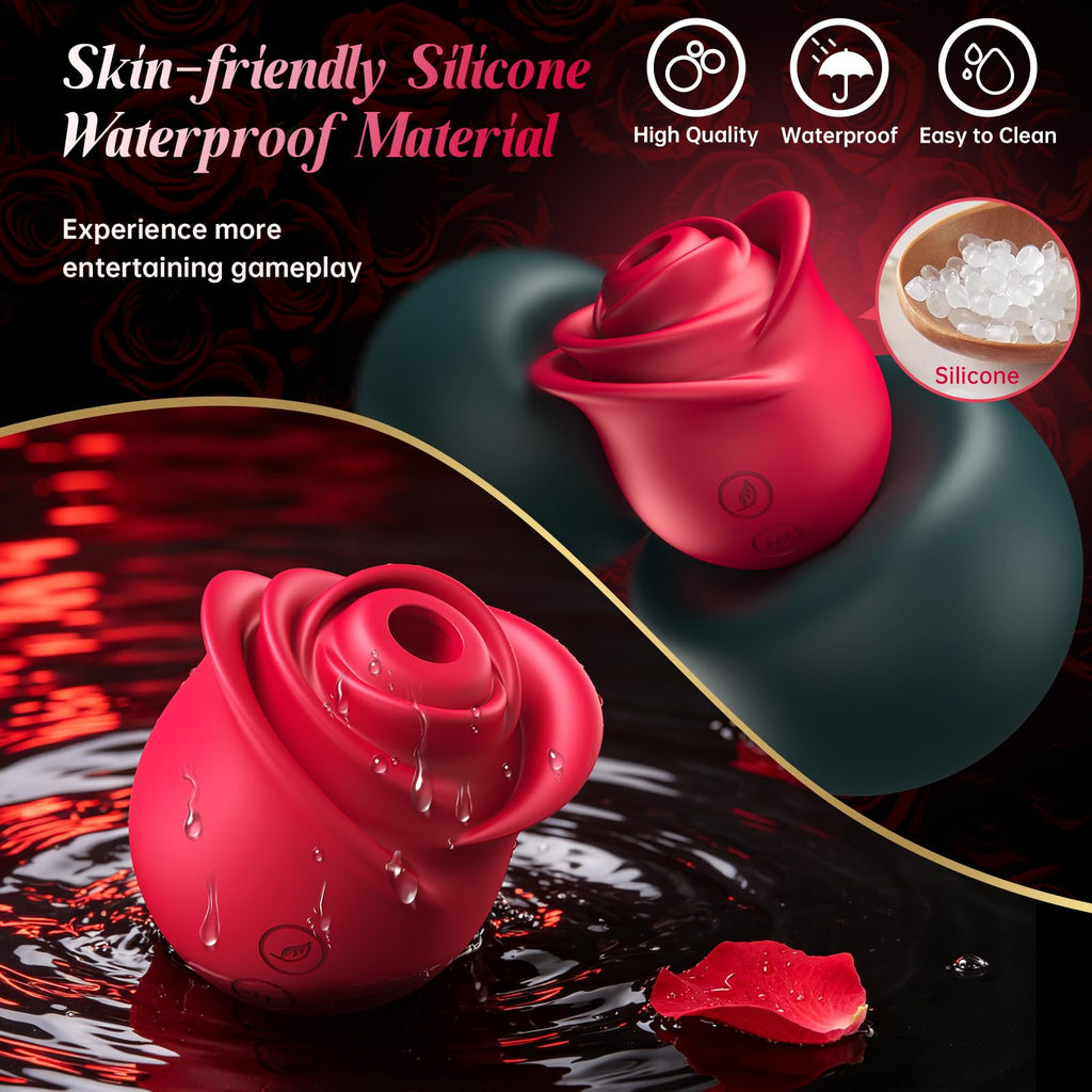 Rose Sex Toy Sucking Vibrator - Rose Toy Clit Sucker App Control Vibrator with 10 Suction Modes for Clitoral, Anal & Nipple Stimulation, Female Adult Sex Toys for Women Couples Oral Sex Pleasure