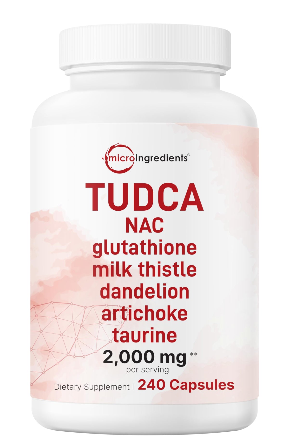 Micro Ingredients TUDCA Bile Salts Complex 2000mg per Serving, 240 Capsules